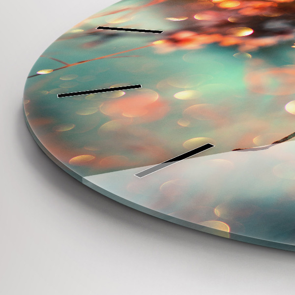 Ceas rotund de perete din sticlă Flori de primavara