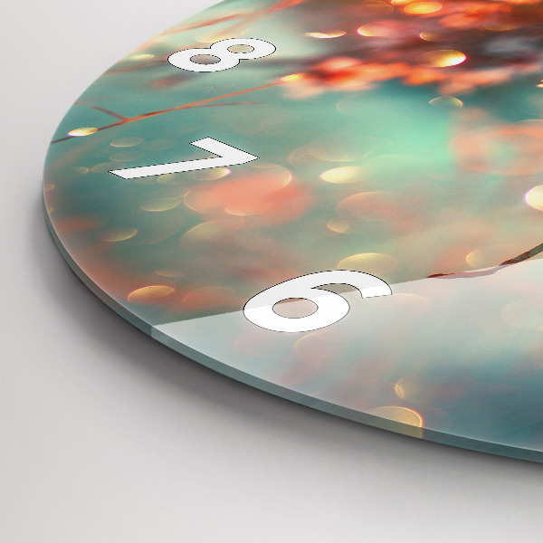 Ceas rotund de perete din sticlă Flori de primavara