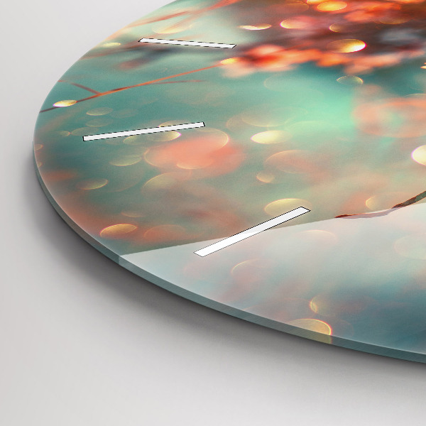 Ceas rotund de perete din sticlă Flori de primavara