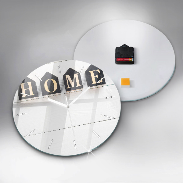 Ceas rotund de perete din sticlă Inscripția casei