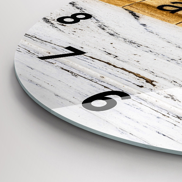 Ceas rotund de perete din sticlă Inscripția Familie