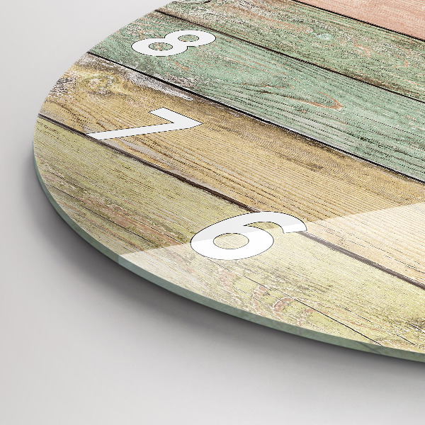 Ceas rotund de perete din sticlă Plăci colorate