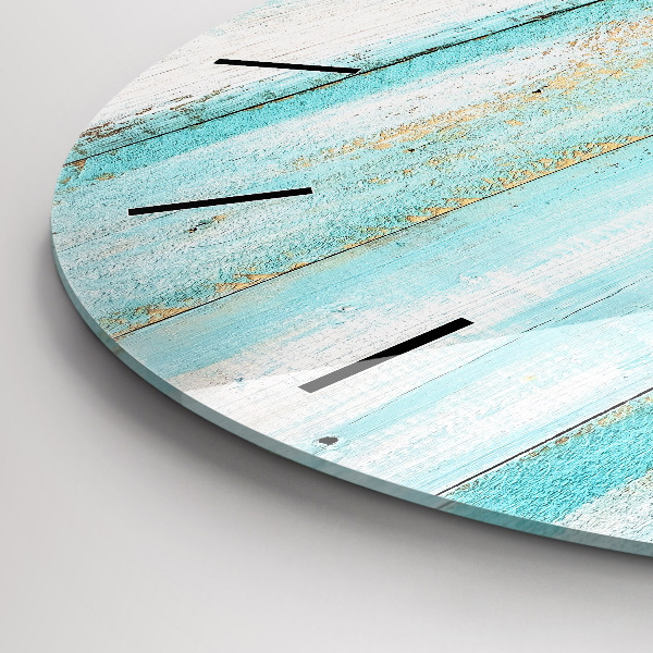 Ceas rotund de perete din sticlă Placi albastre