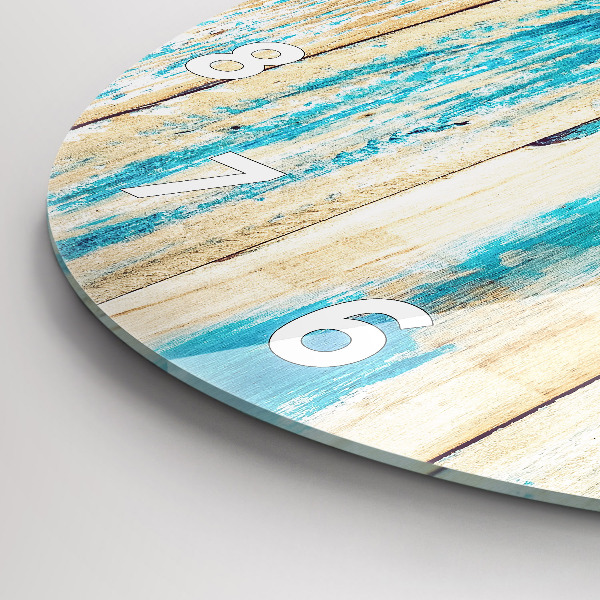 Ceas rotund de perete din sticlă Lemn zgâriat