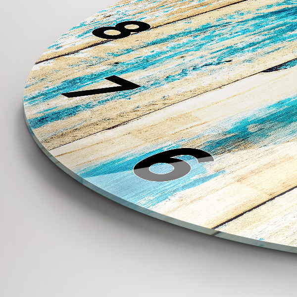 Ceas rotund de perete din sticlă Lemn zgâriat