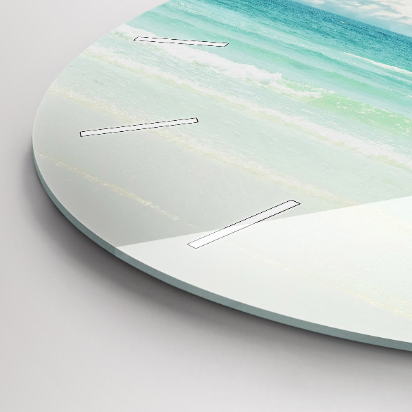 Ceas rotund de perete din sticlă Peisaj maritim