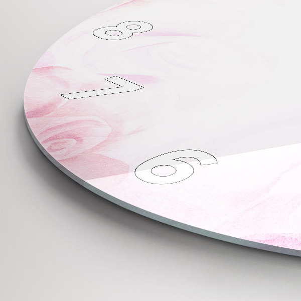 Ceas rotund de perete din sticlă Trandafiri abstracti