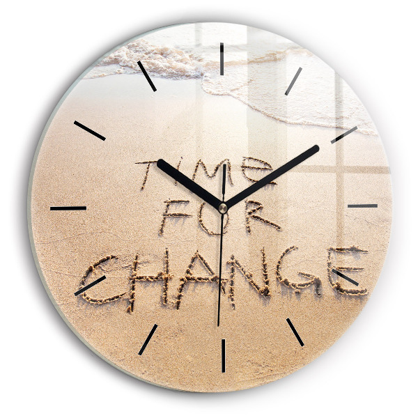 Ceas rotund de perete din sticlă Citat de plajă