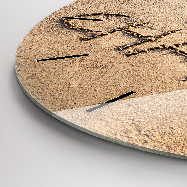 Ceas rotund de perete din sticlă Citat de plajă