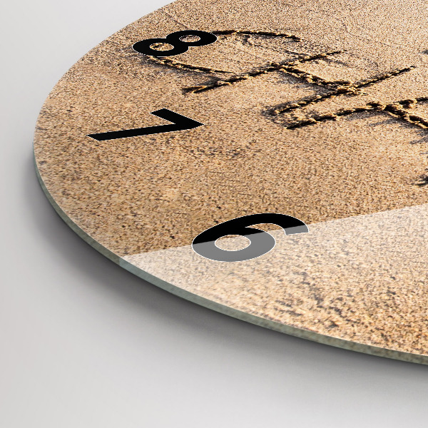 Ceas rotund de perete din sticlă Citat de plajă