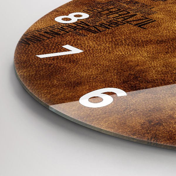 Ceas rotund de perete din sticlă Hartă și nume de țară