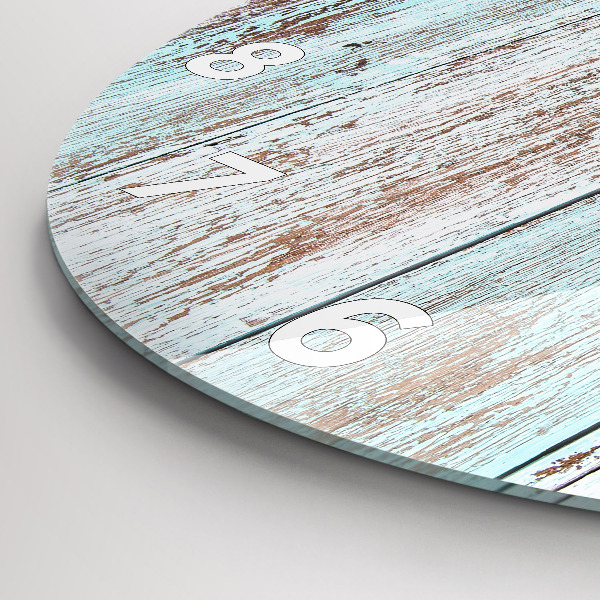 Ceas rotund de perete din sticlă Lemn pastel