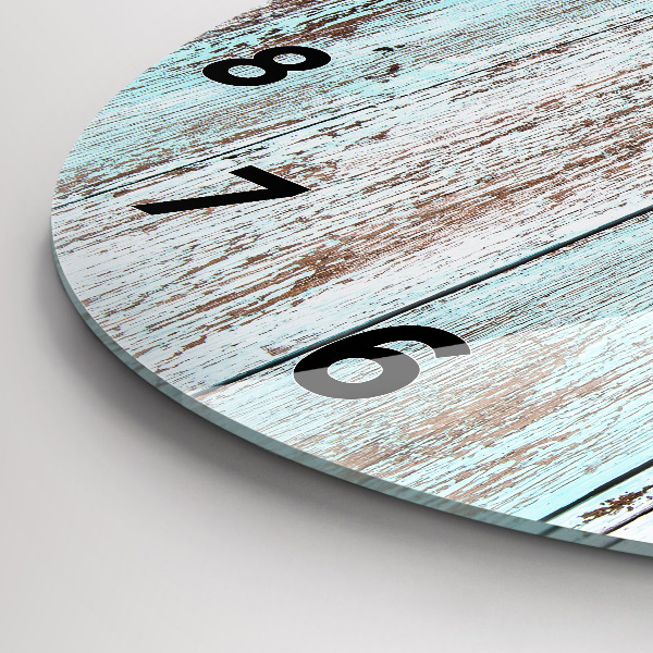 Ceas rotund de perete din sticlă Lemn pastel