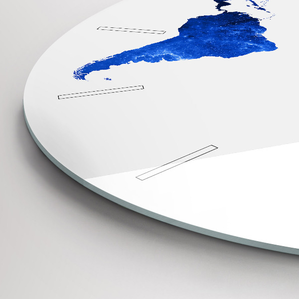 Ceas rotund de perete din sticlă Harta lumii spațiale