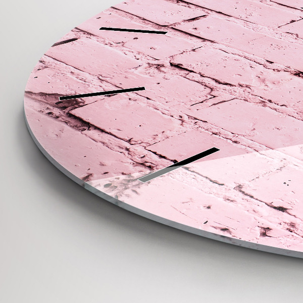 Ceas rotund de perete din sticlă Zid de cărămizi