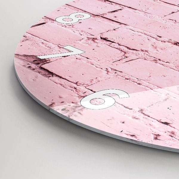 Ceas rotund de perete din sticlă Zid de cărămizi