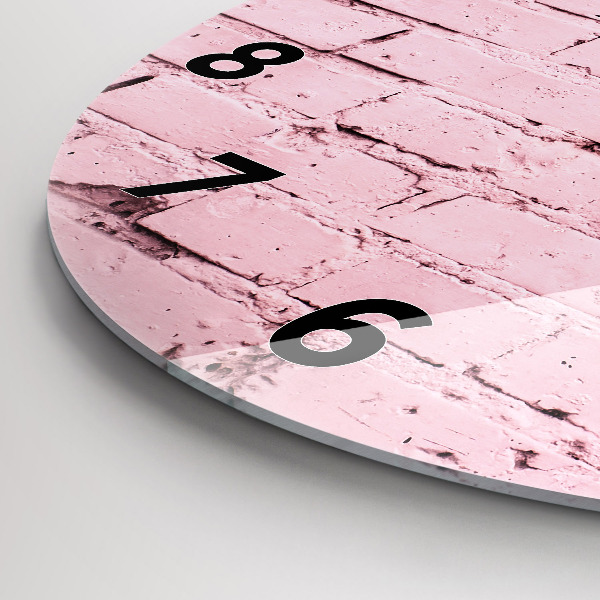 Ceas rotund de perete din sticlă Zid de cărămizi