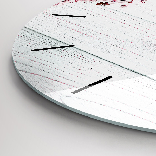 Ceas rotund de perete din sticlă Flori de primavara