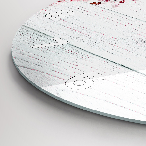 Ceas rotund de perete din sticlă Flori de primavara