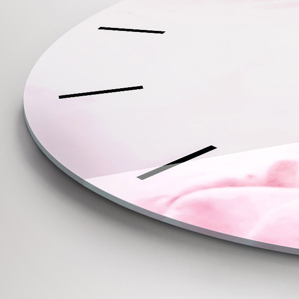 Ceas rotund de perete din sticlă Flori înflorite