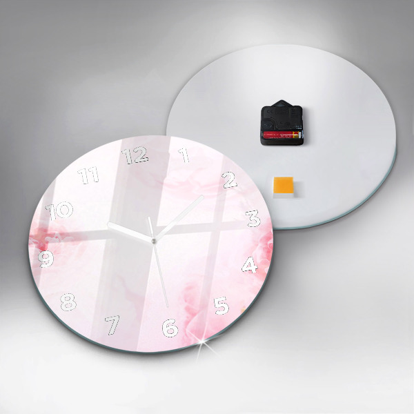 Ceas rotund de perete din sticlă Flori înflorite
