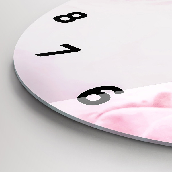 Ceas rotund de perete din sticlă Flori înflorite