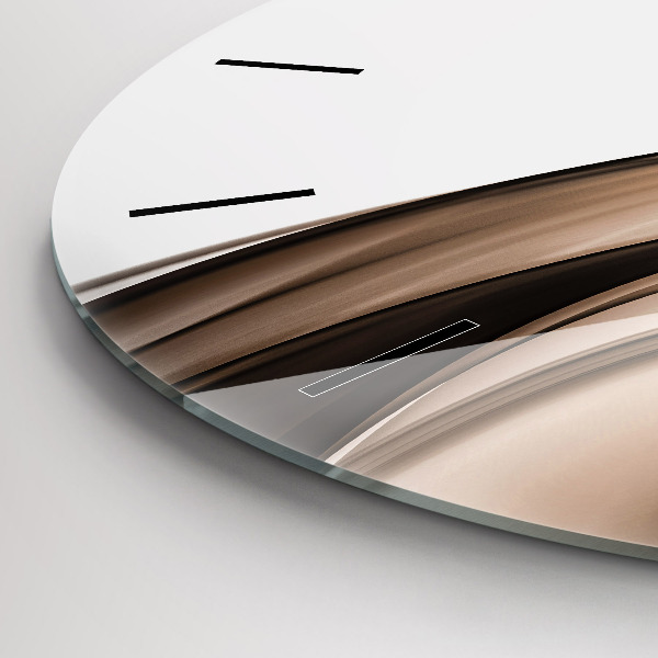 Ceas rotund de perete din sticlă Abstracția liniilor