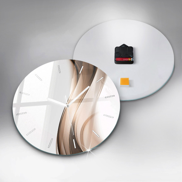 Ceas rotund de perete din sticlă Abstracția liniilor