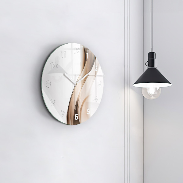 Ceas rotund de perete din sticlă Abstracția liniilor