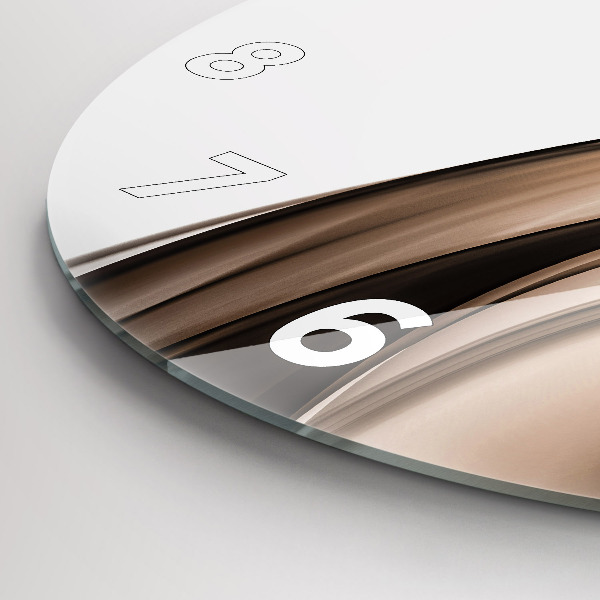 Ceas rotund de perete din sticlă Abstracția liniilor