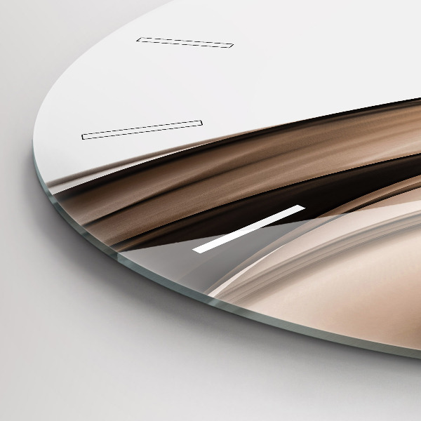 Ceas rotund de perete din sticlă Abstracția liniilor