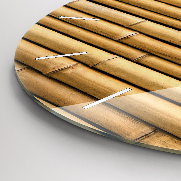 Ceas rotund de perete din sticlă Bețe de bambus