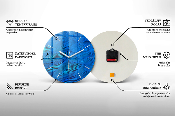 Ceas rotund de perete din sticlă Model decorativ și auriu