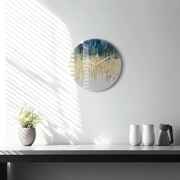 Ceas rotund de perete din sticlă Model decorativ și auriu