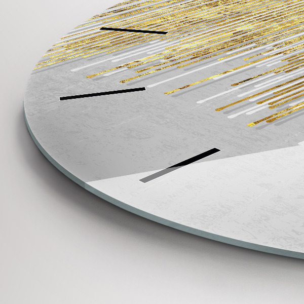 Ceas rotund de perete din sticlă Model decorativ și auriu