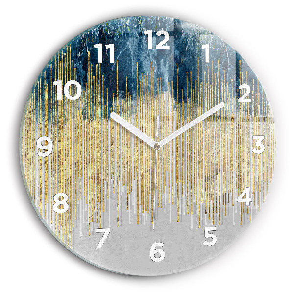 Ceas rotund de perete din sticlă Model decorativ și auriu