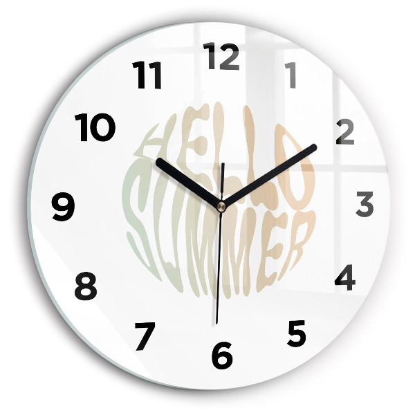 Ceas rotund de perete din sticlă Buna vara!