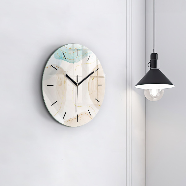 Ceas rotund de perete din sticlă Pete de acuarelă