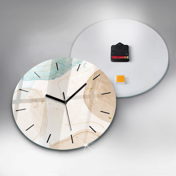 Ceas rotund de perete din sticlă Pete de acuarelă