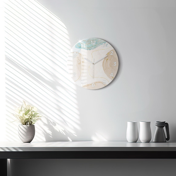 Ceas rotund de perete din sticlă Pete de acuarelă