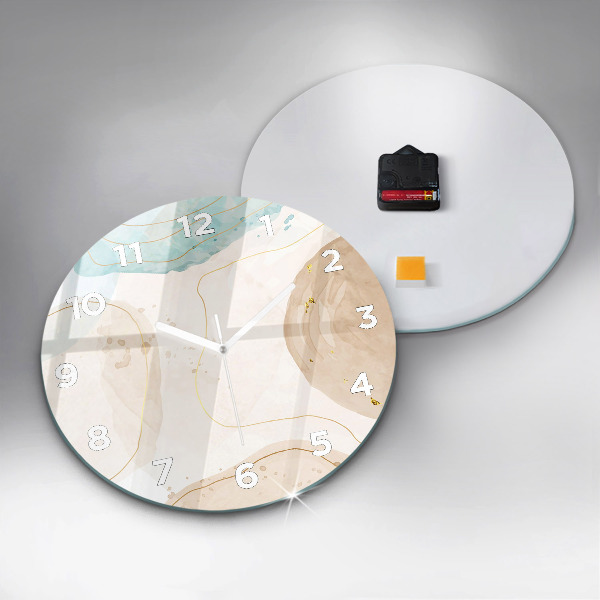 Ceas rotund de perete din sticlă Pete de acuarelă