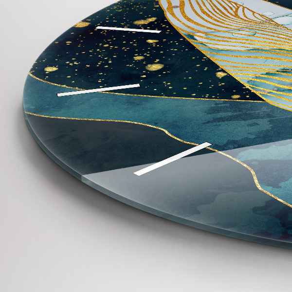 Ceas rotund de perete din sticlă Balenă abstractă