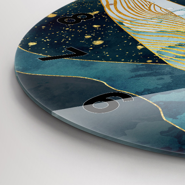 Ceas rotund de perete din sticlă Balenă abstractă