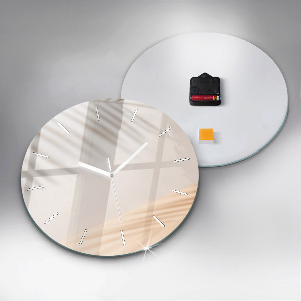 Ceas rotund de perete din sticlă Abstracție cremoasă