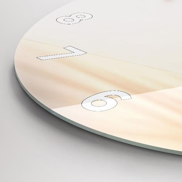 Ceas rotund de perete din sticlă Abstracție cremoasă