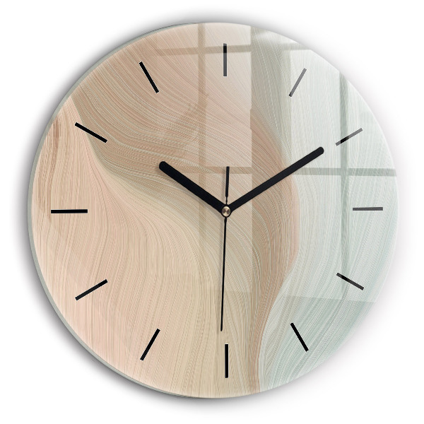 Ceas rotund de perete din sticlă Abstracția valurilor