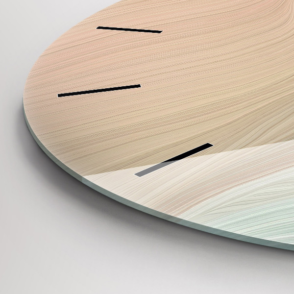 Ceas rotund de perete din sticlă Abstracția valurilor