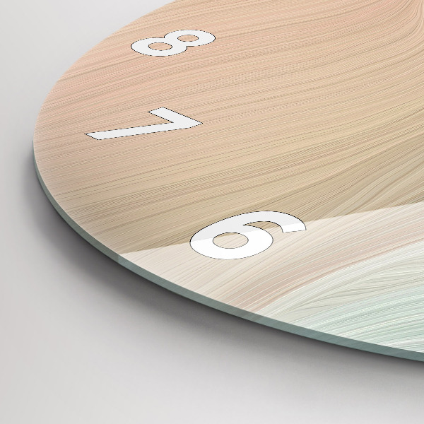 Ceas rotund de perete din sticlă Abstracția valurilor