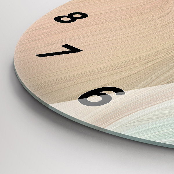 Ceas rotund de perete din sticlă Abstracția valurilor