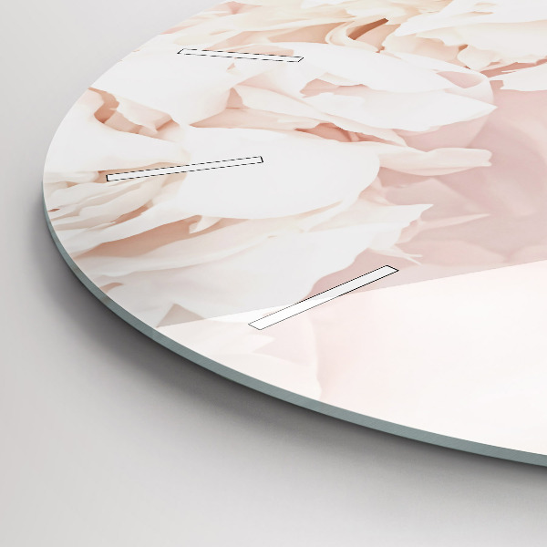 Ceas rotund de perete din sticlă Flori de bujor